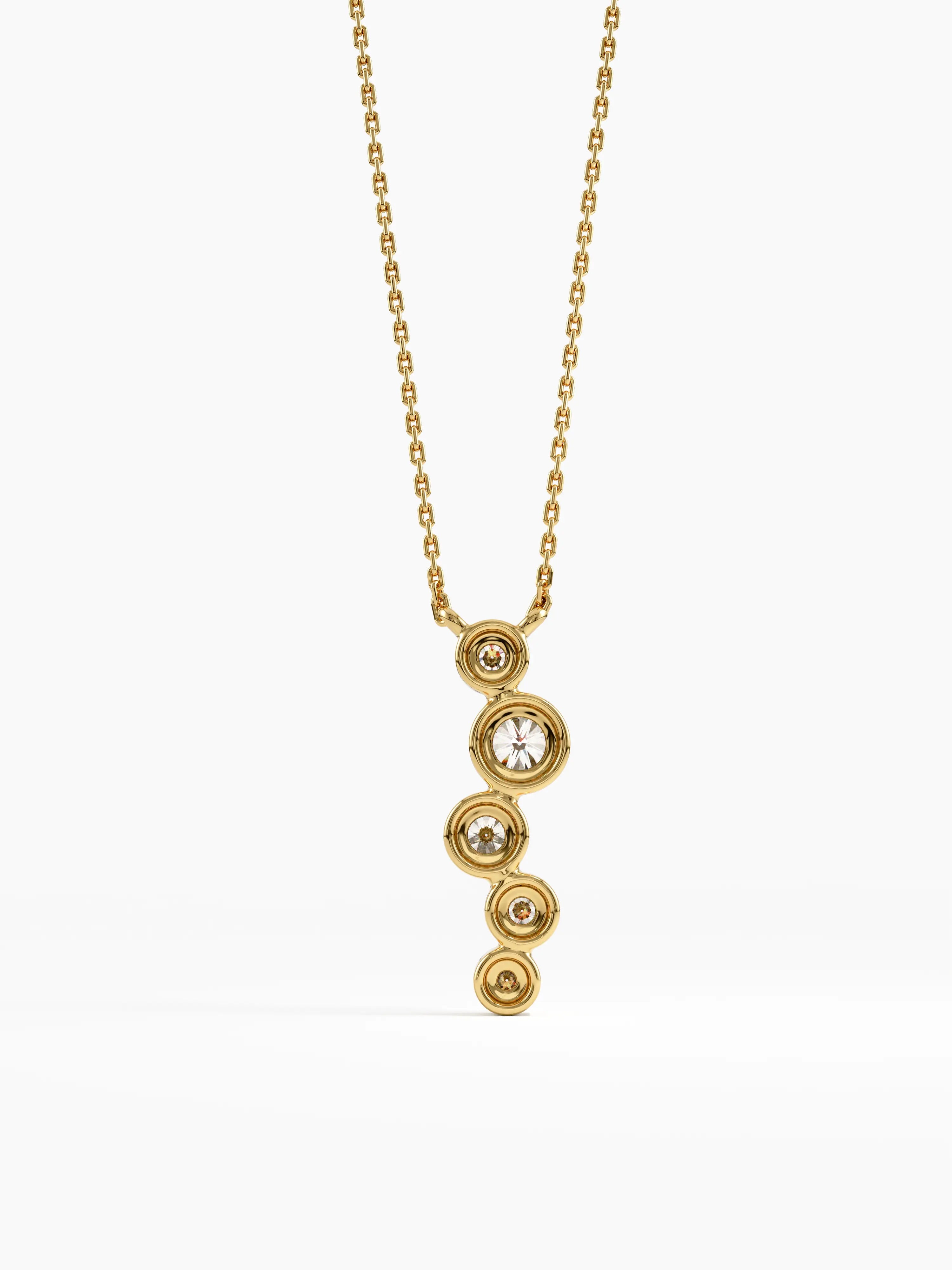 Ascending Necklace, solid gold necklace, view 4 | DiaFifth