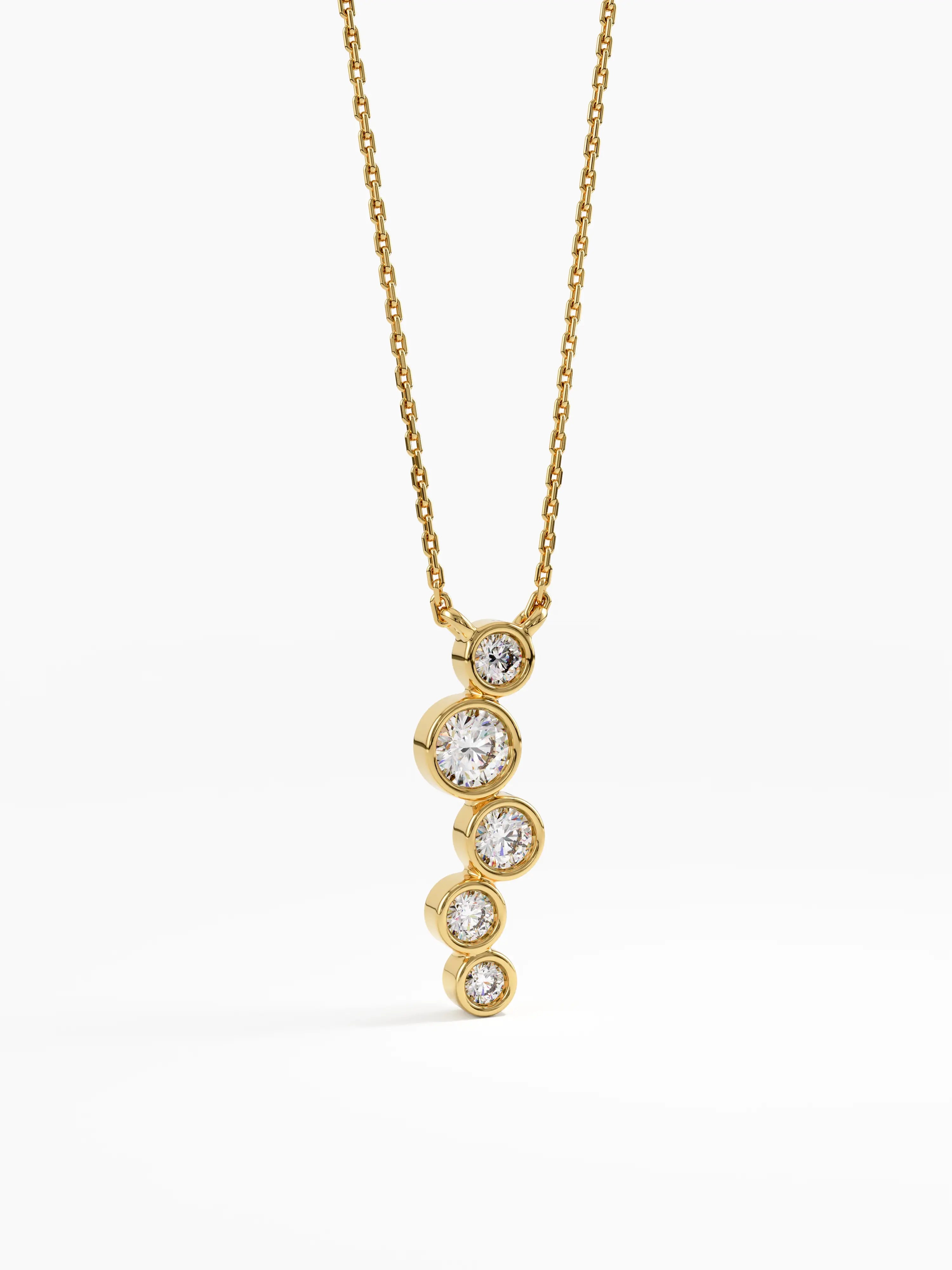 Ascending Necklace, solid gold necklace, view 9 | DiaFifth