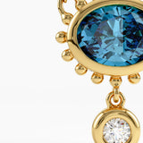 Blue Topaz Necklace, solid gold necklace, view 2 | DiaFifth