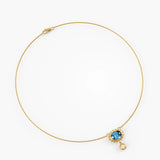 Blue Topaz Necklace, solid gold necklace, view 5 | DiaFifth