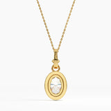 Oval Necklace, solid gold necklace, view 4 | DiaFifth