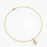 Oval Necklace, solid gold necklace, view 5 | DiaFifth