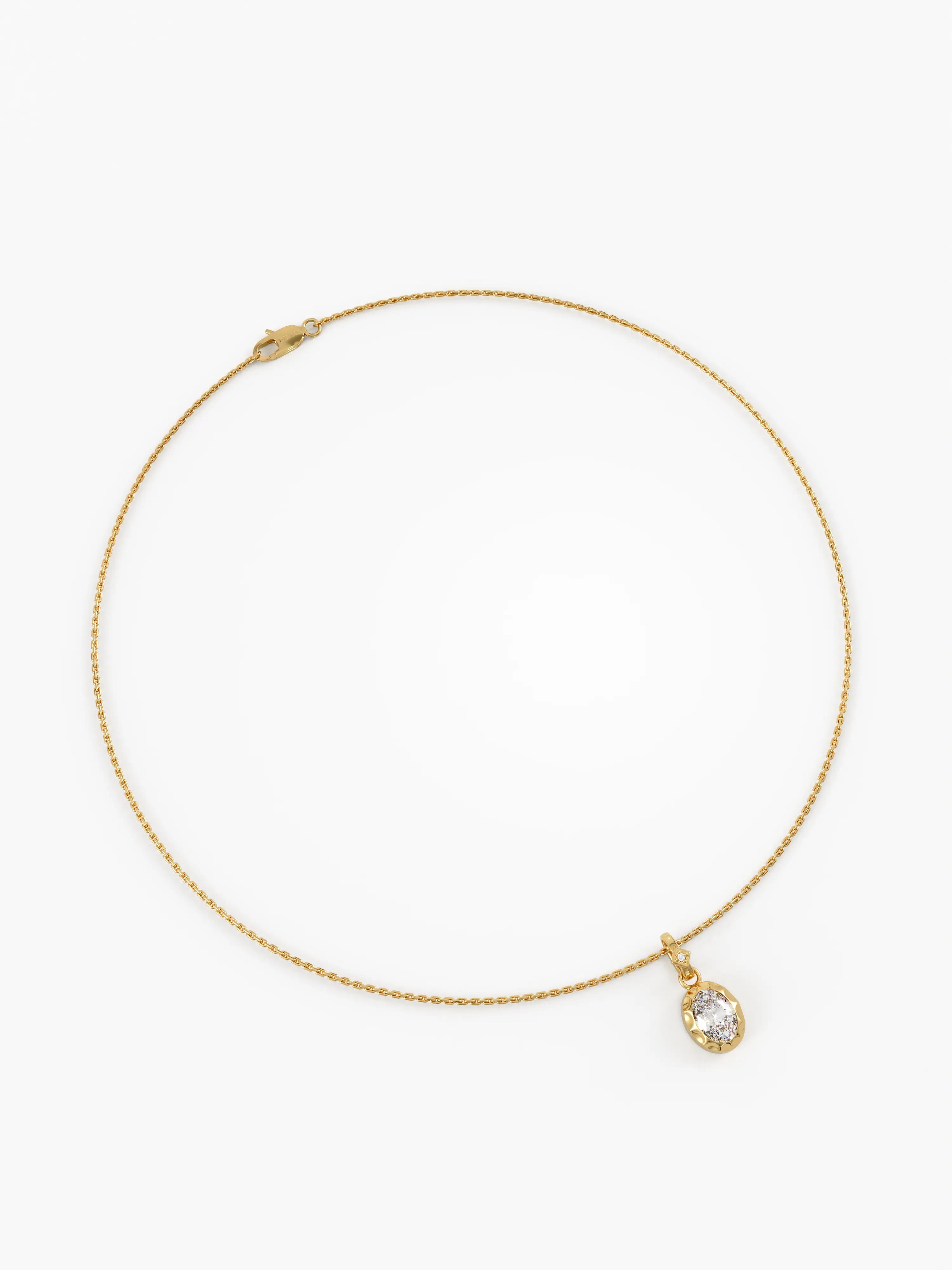 Oval Necklace, solid gold necklace, view 5 | DiaFifth