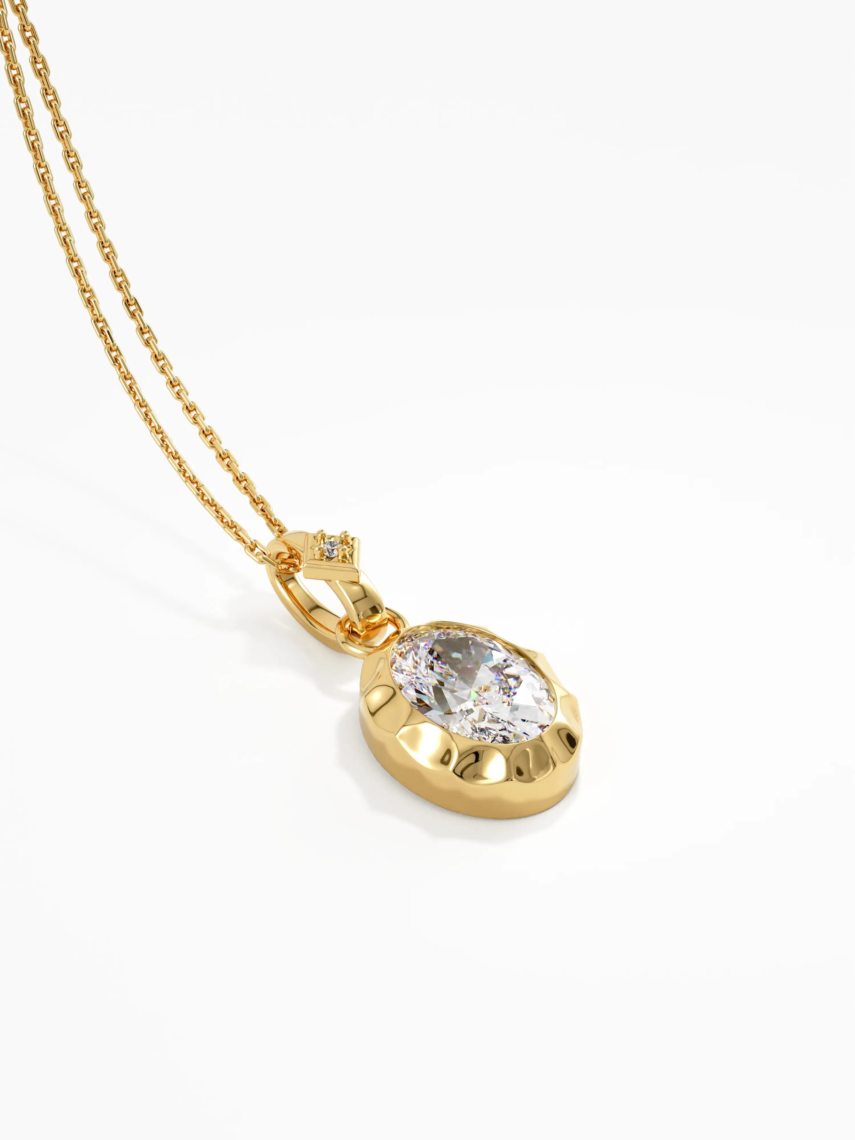 Oval Necklace, solid gold necklace, view 8 | DiaFifth