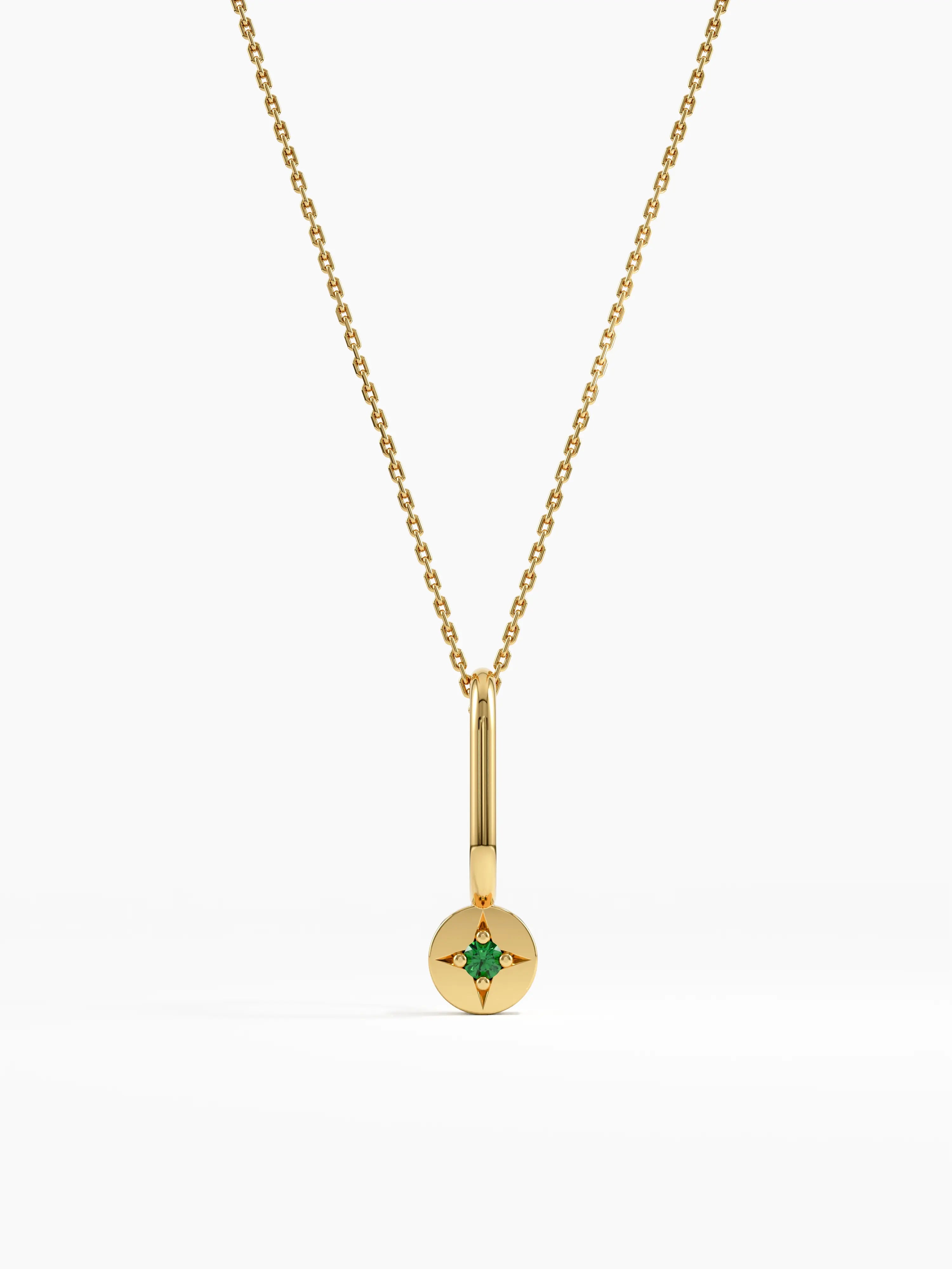 Emerald Necklace, solid gold necklace | DiaFifth