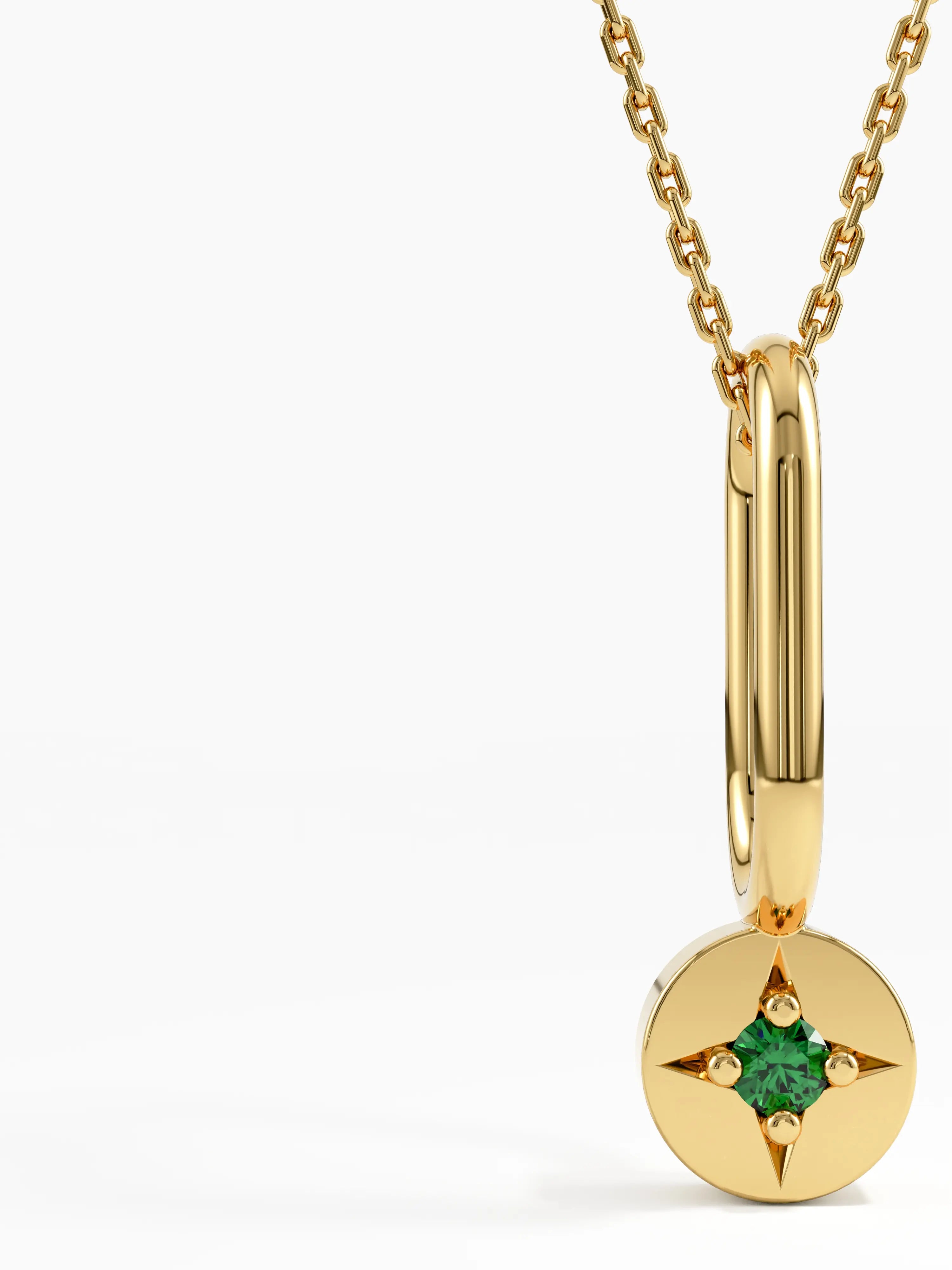 Emerald Necklace, solid gold necklace, view 2 | DiaFifth