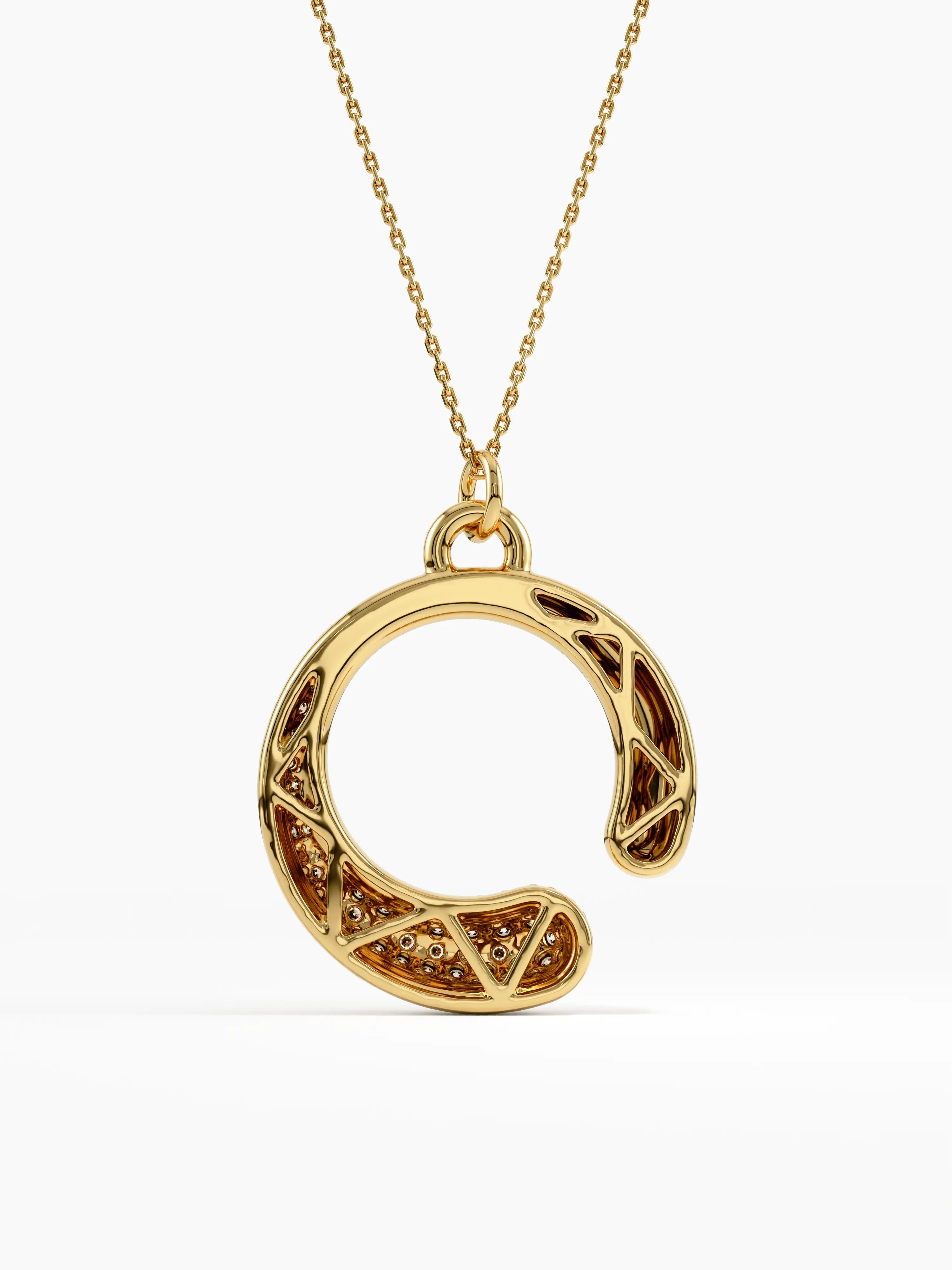 Unique Necklace, solid gold necklace, view 4 | DiaFifth