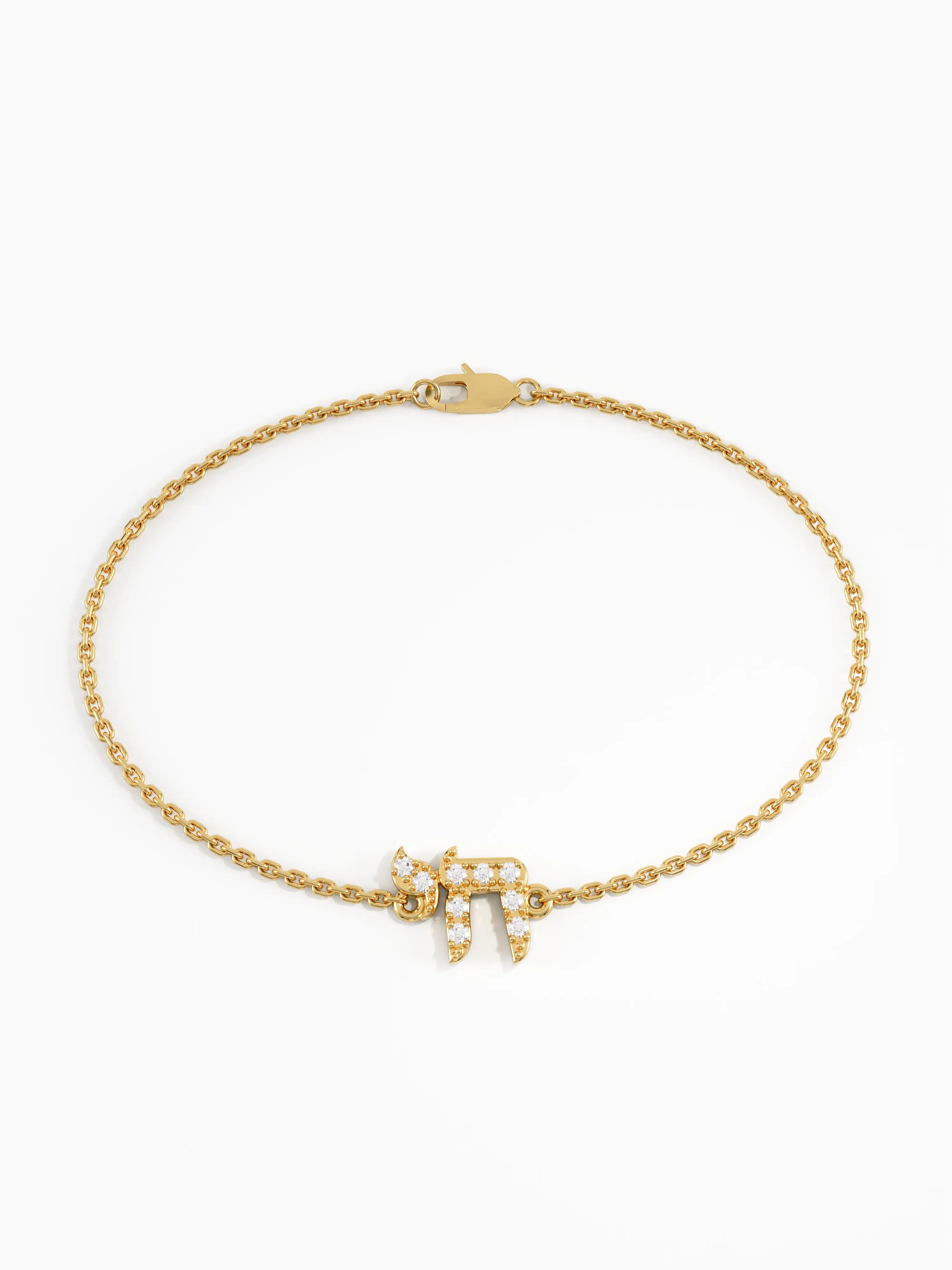 Chai Symbol Bracelet, solid gold bracelet, view 7 | DiaFifth