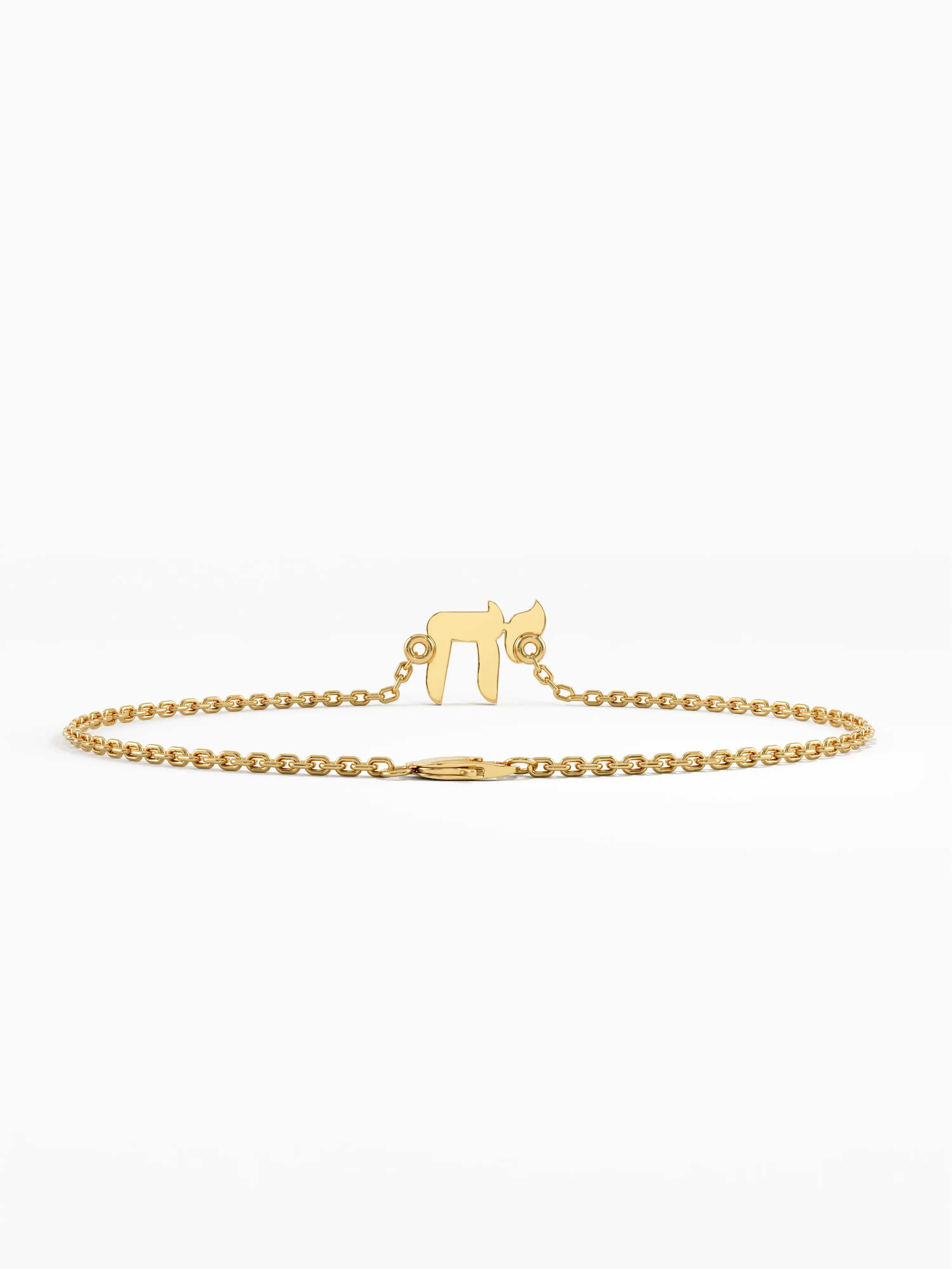 Chai Symbol Bracelet, solid gold bracelet, view 8 | DiaFifth