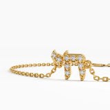 Chai Symbol Bracelet, solid gold bracelet, view 2 | DiaFifth