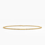 Gold Bar Bracelet, solid gold bracelet | DiaFifth