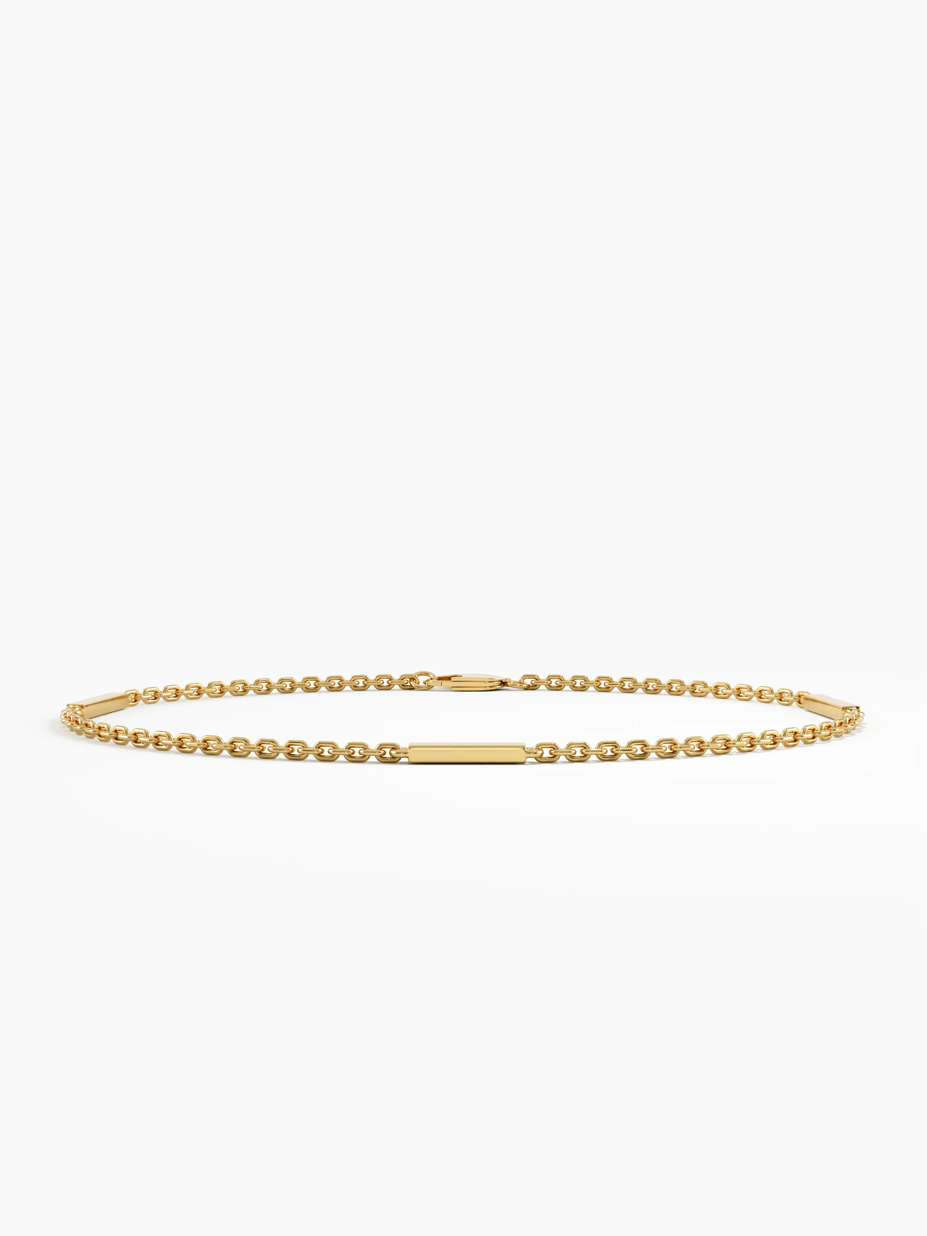 Gold Bar Bracelet, solid gold bracelet | DiaFifth