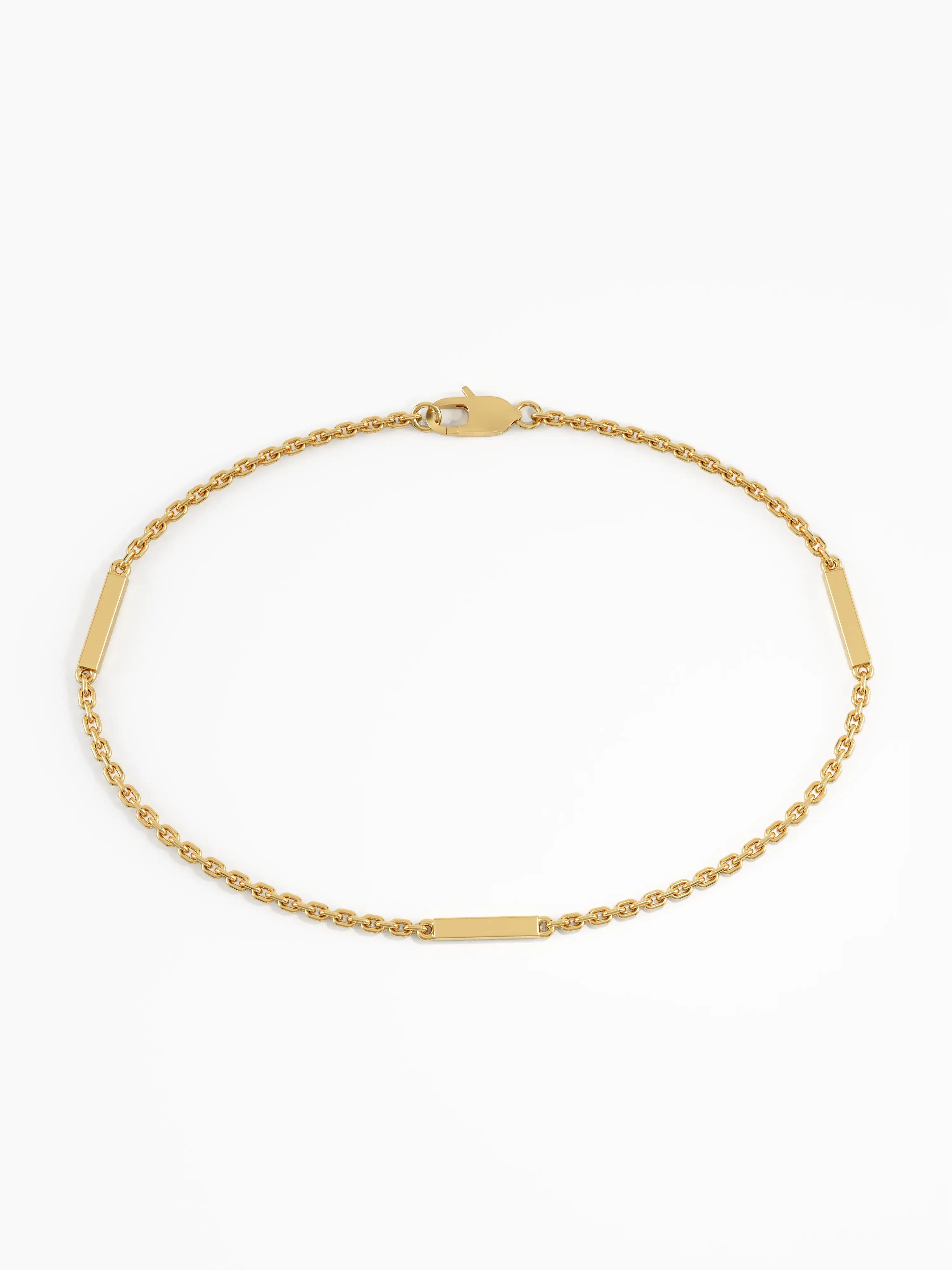 Gold Bar Bracelet, solid gold bracelet, view 5 | DiaFifth