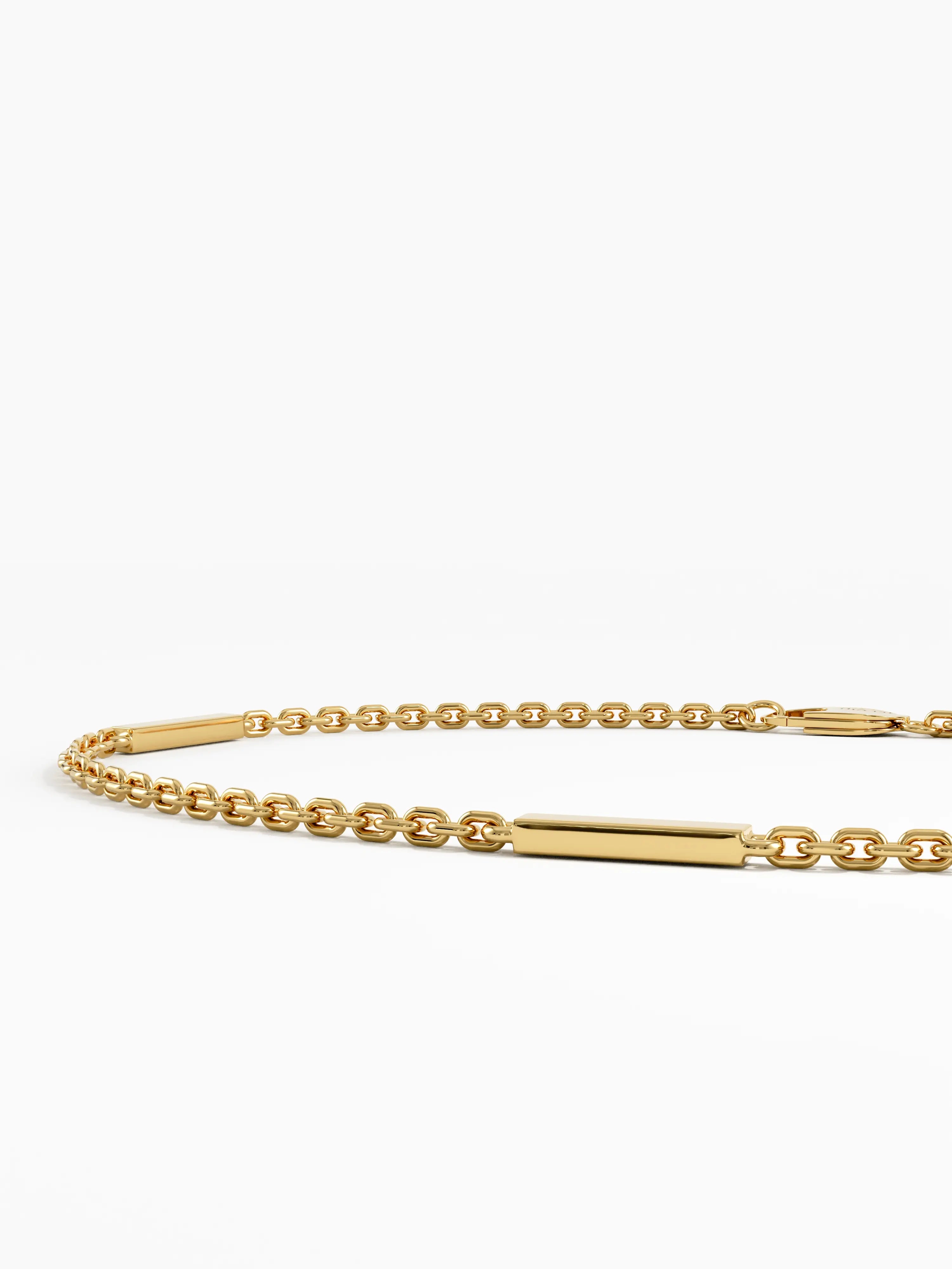 Gold Bar Bracelet, solid gold bracelet, view 2 | DiaFifth