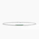 Emerald Bar Bracelet, solid gold bracelet, view 7 | DiaFifth
