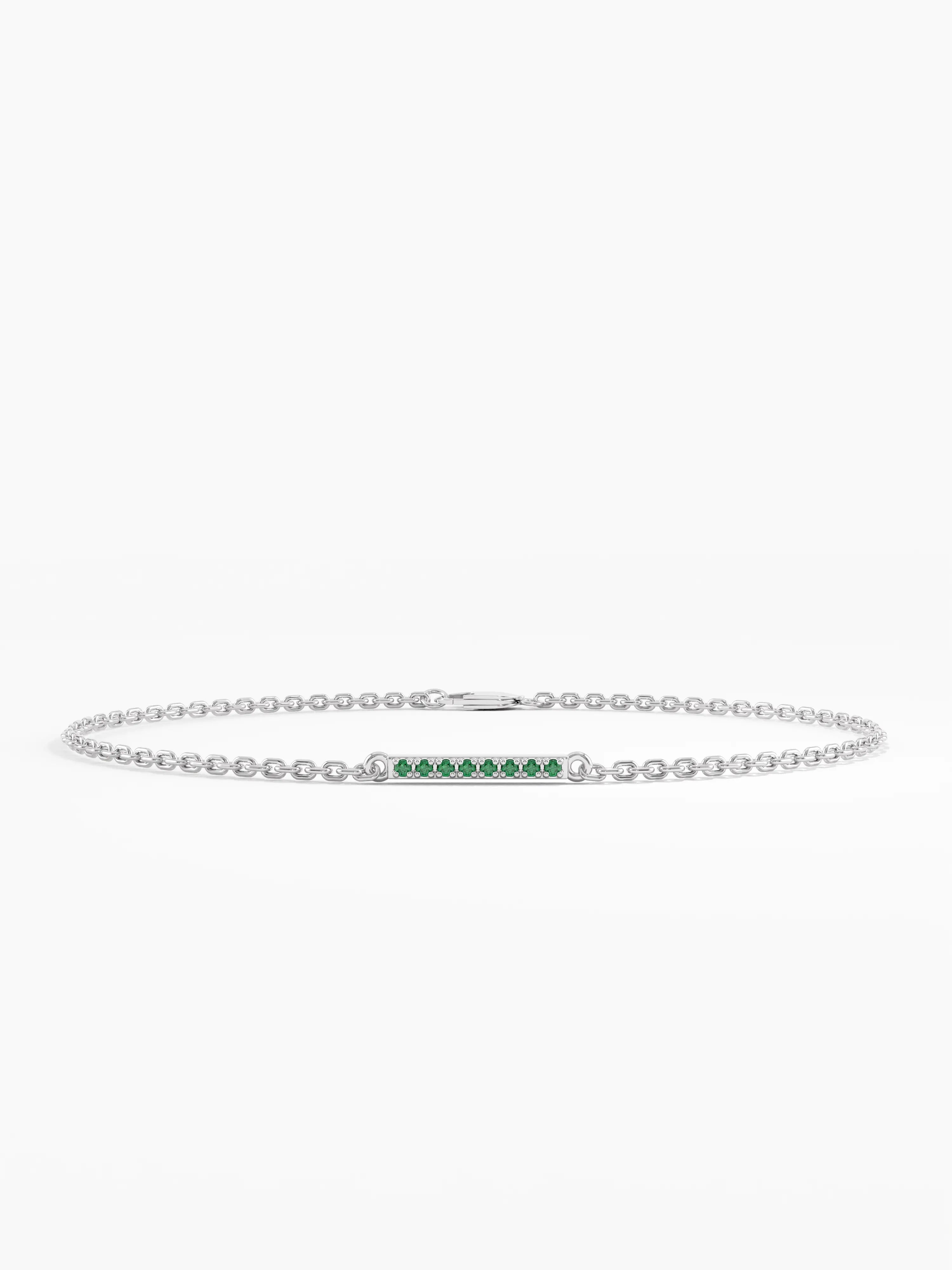 Emerald Bar Bracelet, solid gold bracelet, view 7 | DiaFifth