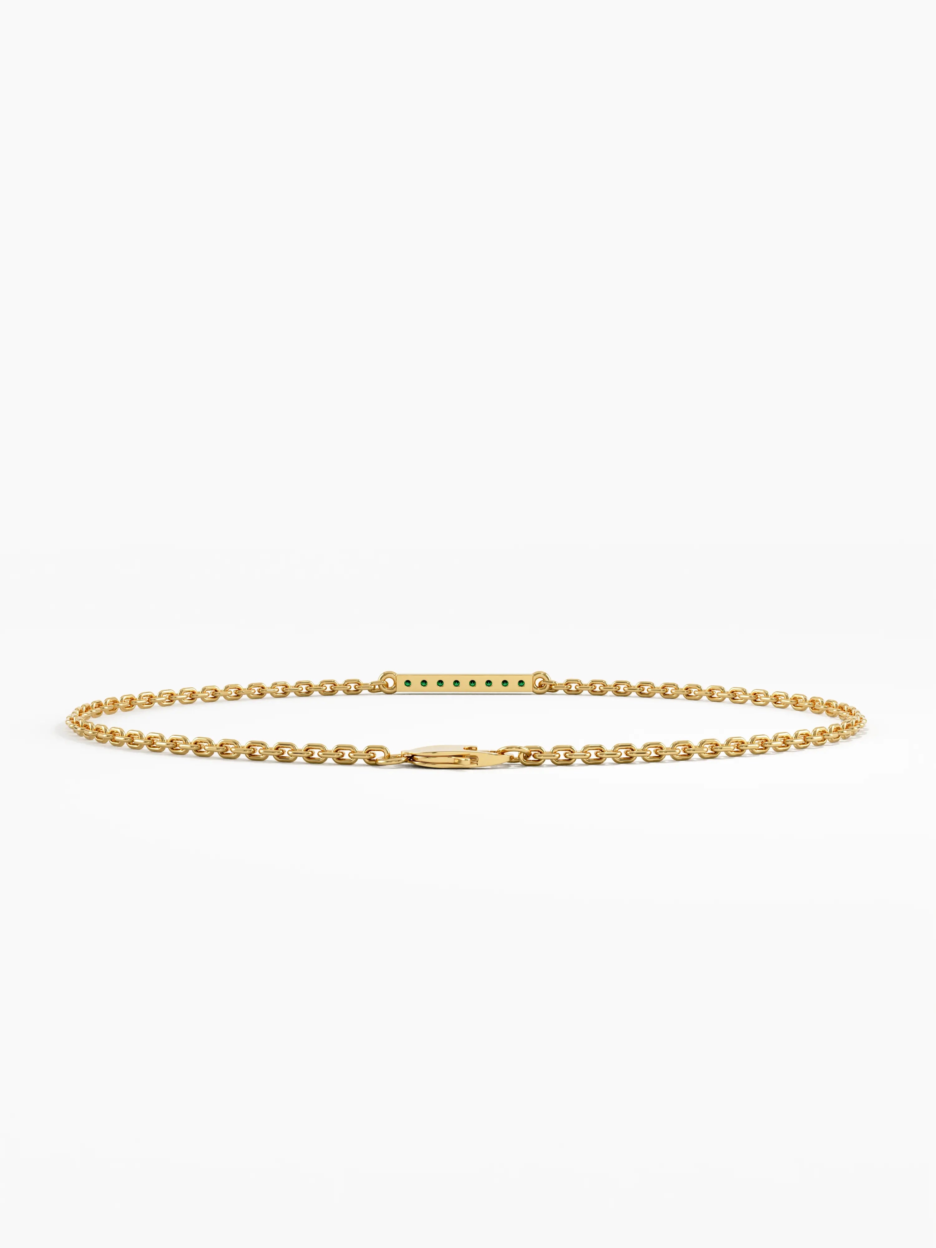 Emerald Bar Bracelet, solid gold bracelet, view 8 | DiaFifth
