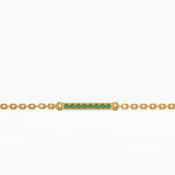 Emerald Bar Bracelet, solid gold bracelet, view 4 | DiaFifth