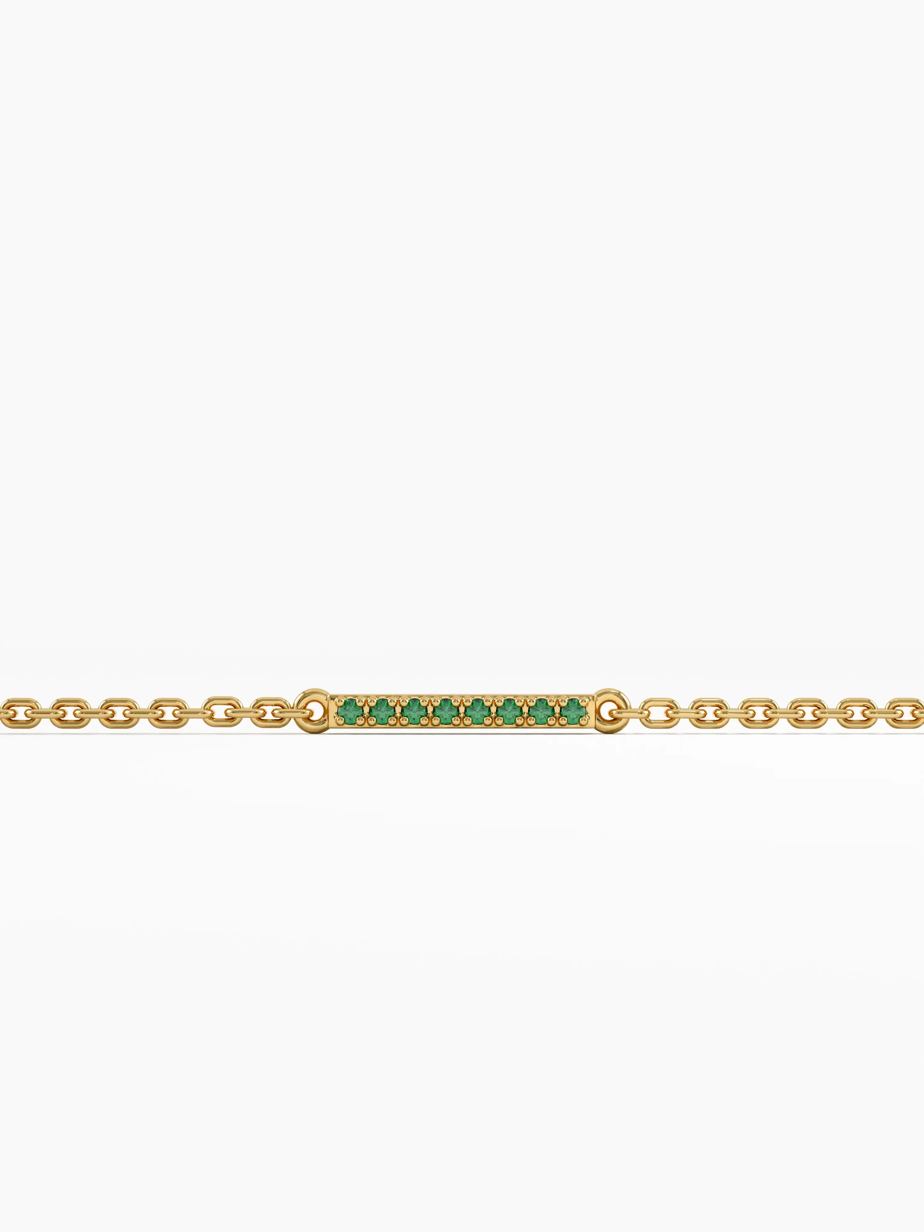 Emerald Bar Bracelet, solid gold bracelet, view 4 | DiaFifth