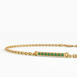 Emerald Bar Bracelet, solid gold bracelet, view 2 | DiaFifth