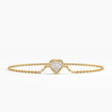 Heart Bracelet, solid gold bracelet | DiaFifth
