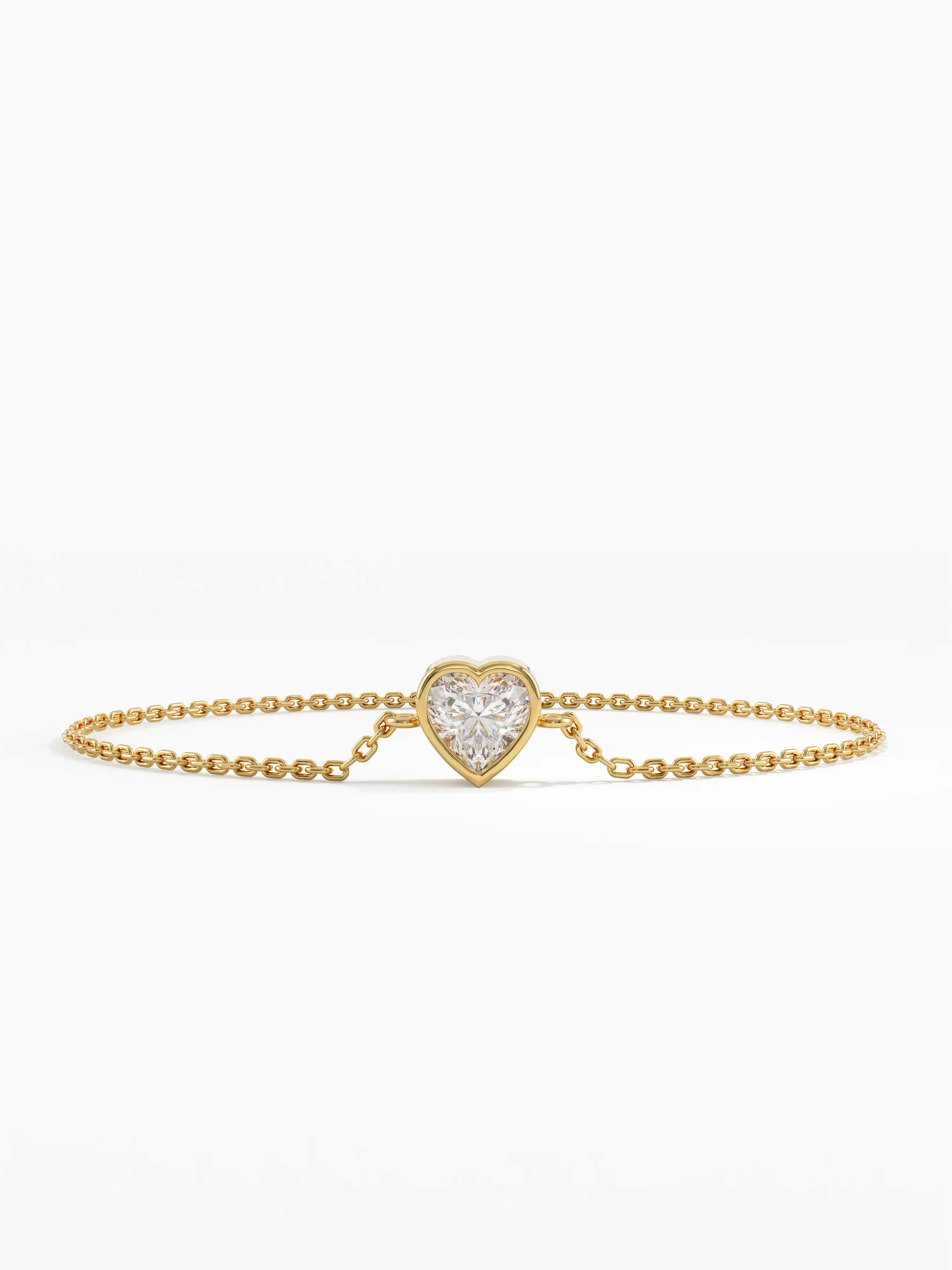 Heart Bracelet, solid gold bracelet | DiaFifth