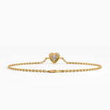 Heart Bracelet, solid gold bracelet, view 8 | DiaFifth