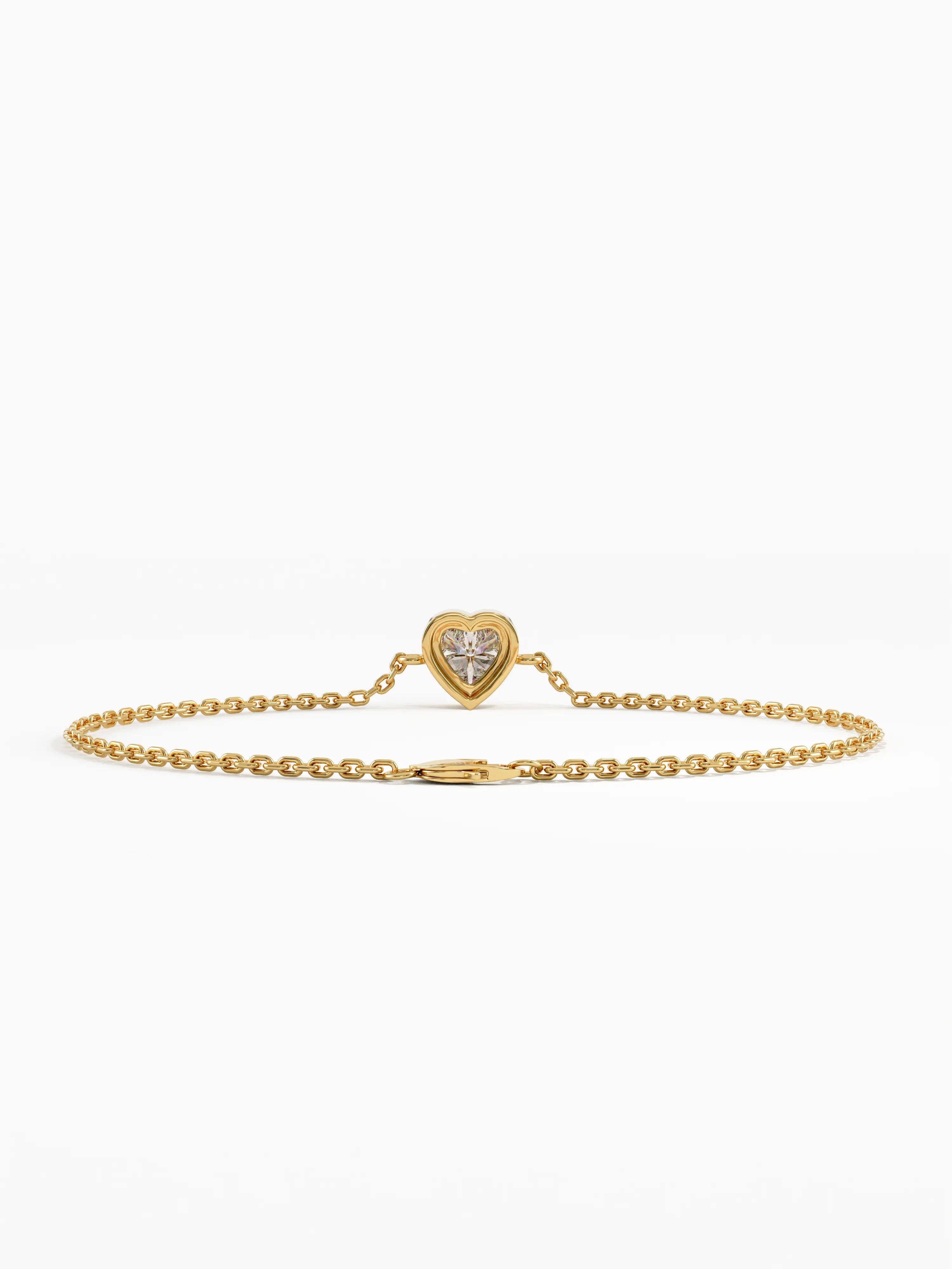 Heart Bracelet, solid gold bracelet, view 8 | DiaFifth
