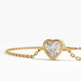 Heart Bracelet, solid gold bracelet, view 2 | DiaFifth