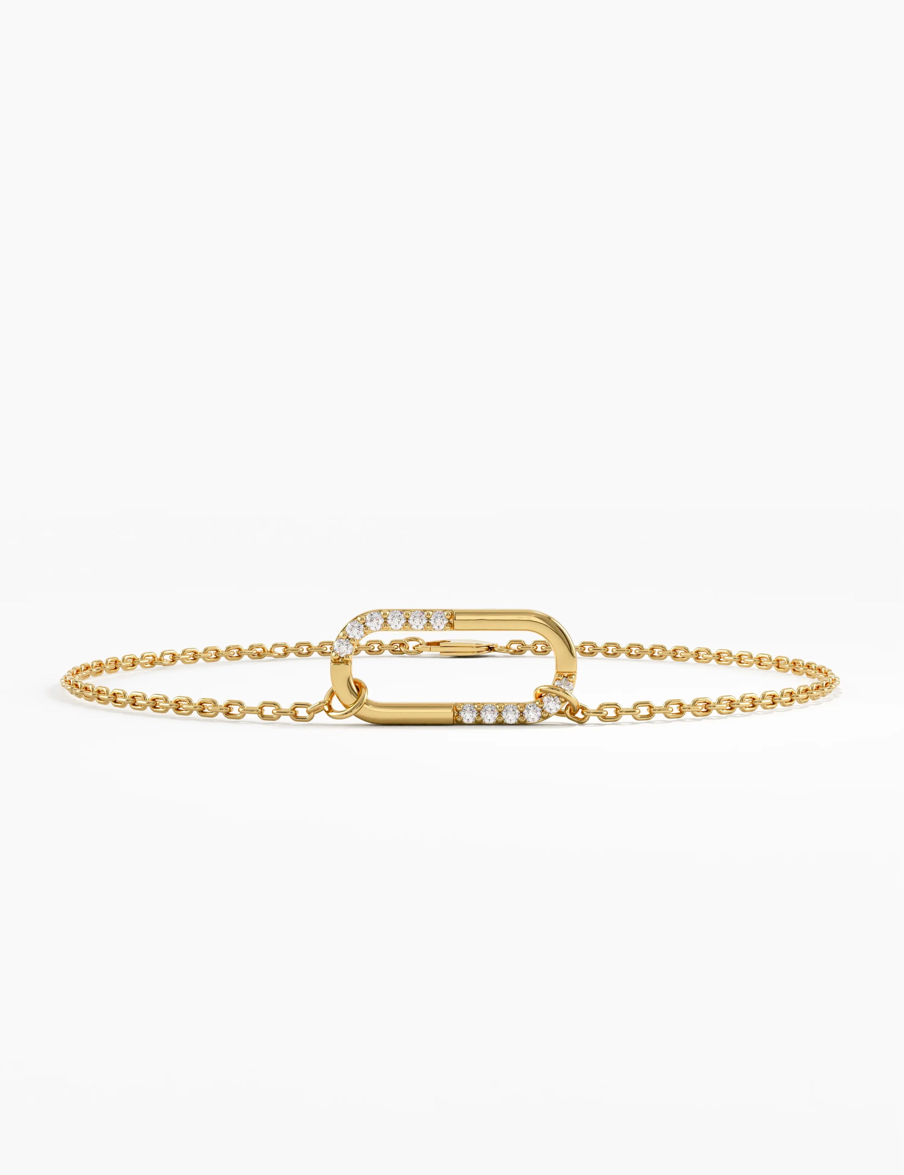 Oval Pave Bracelet in 10K