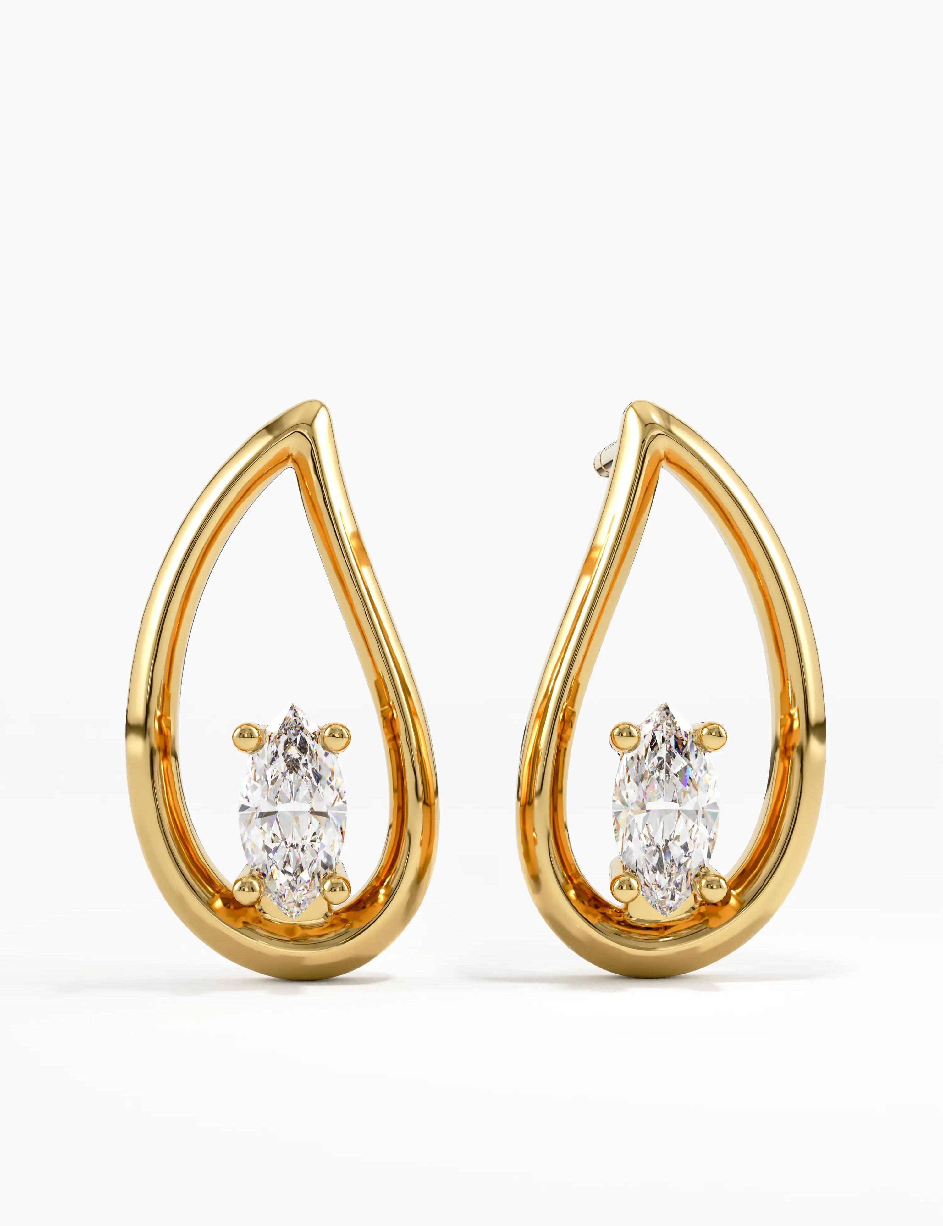 Marquise Vermeil Earrings in Gold
