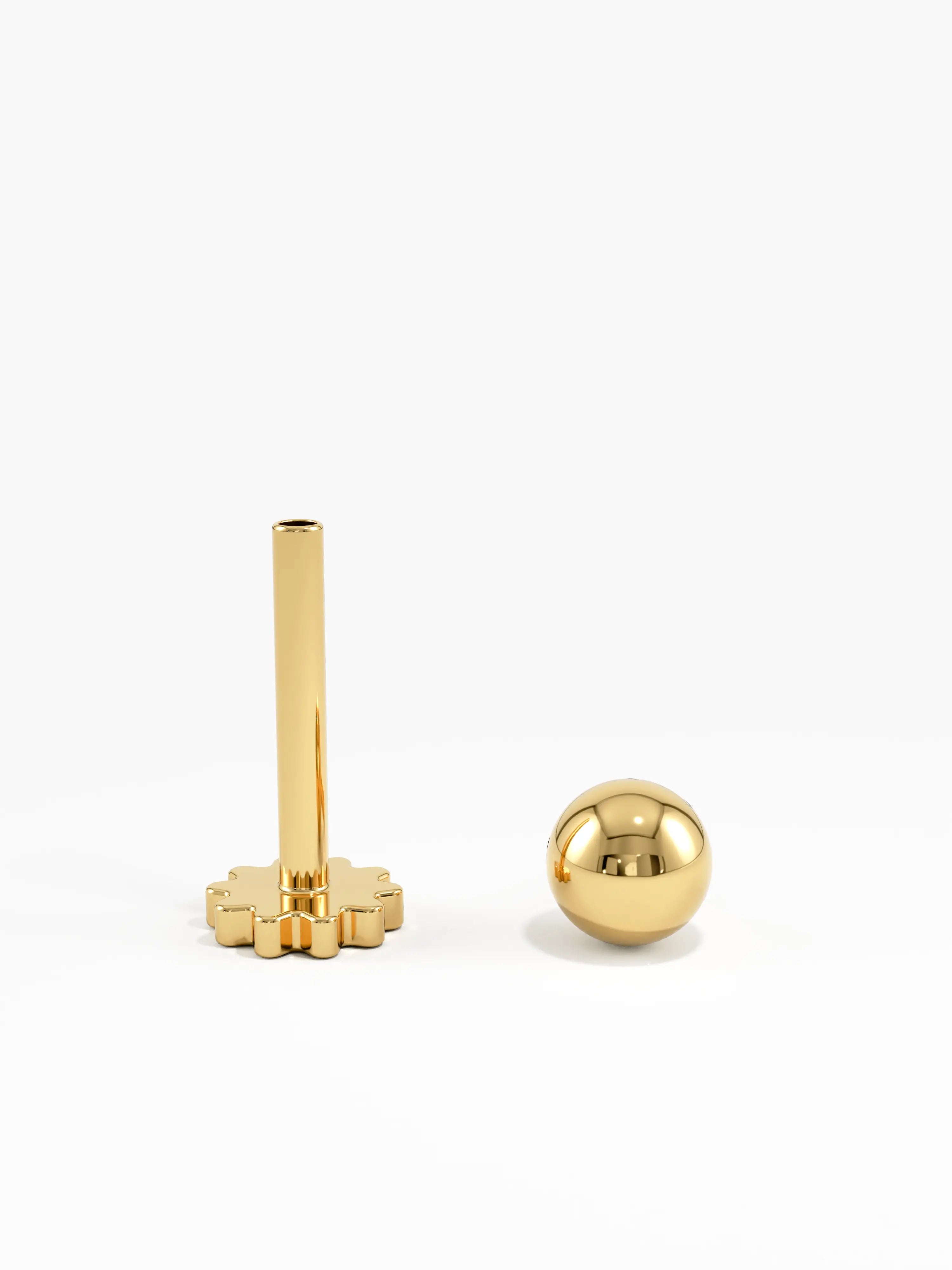 Ball Piercing, solid gold earrings | DiaFifth