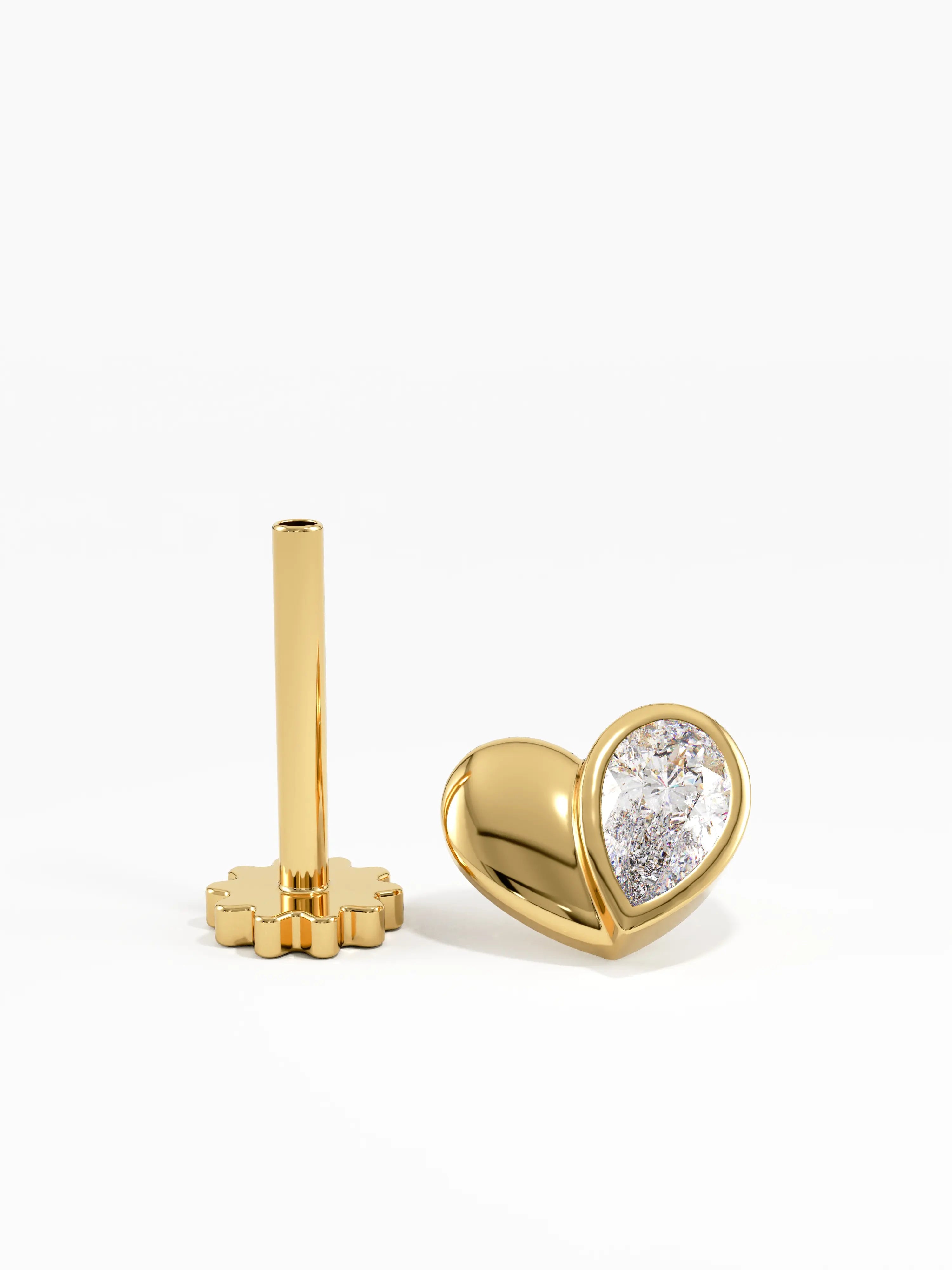 Heart Piercing, solid gold earrings | DiaFifth