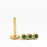 Emerald Piercing, solid gold earrings | DiaFifth