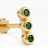 Emerald Piercing, solid gold earrings, view 3 | DiaFifth
