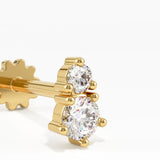 Pave Piercing, solid gold earrings, view 3 | DiaFifth