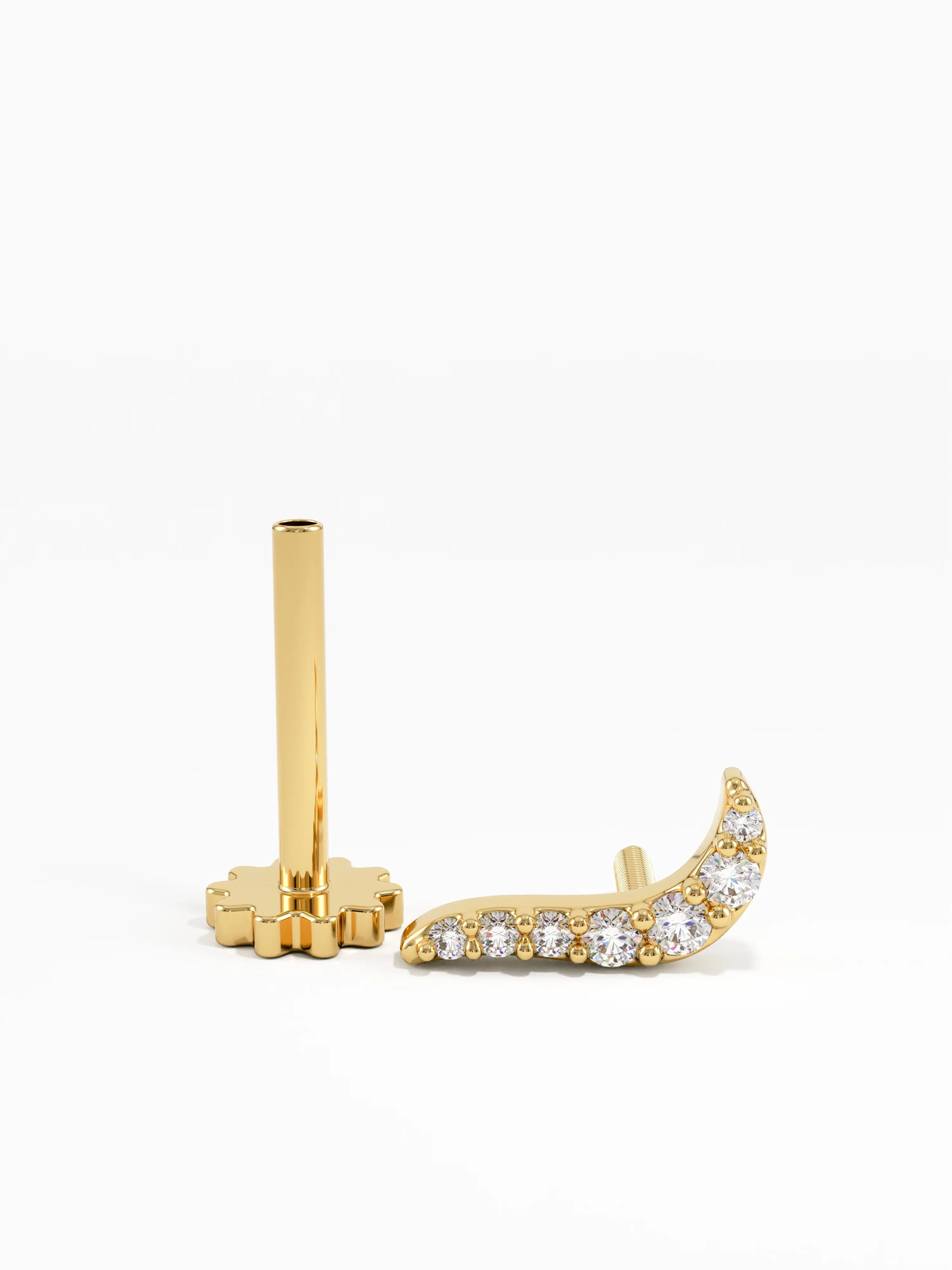 Line Piercing, solid gold earrings | DiaFifth