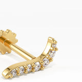 Line Piercing, solid gold earrings, view 3 | DiaFifth