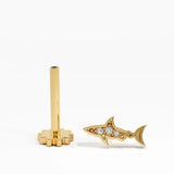 Shark Piercing, solid gold earrings | DiaFifth