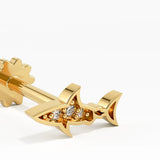 Shark Piercing, solid gold earrings, view 3 | DiaFifth
