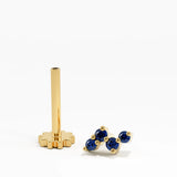 Sapphire Piercing, solid gold earrings | DiaFifth