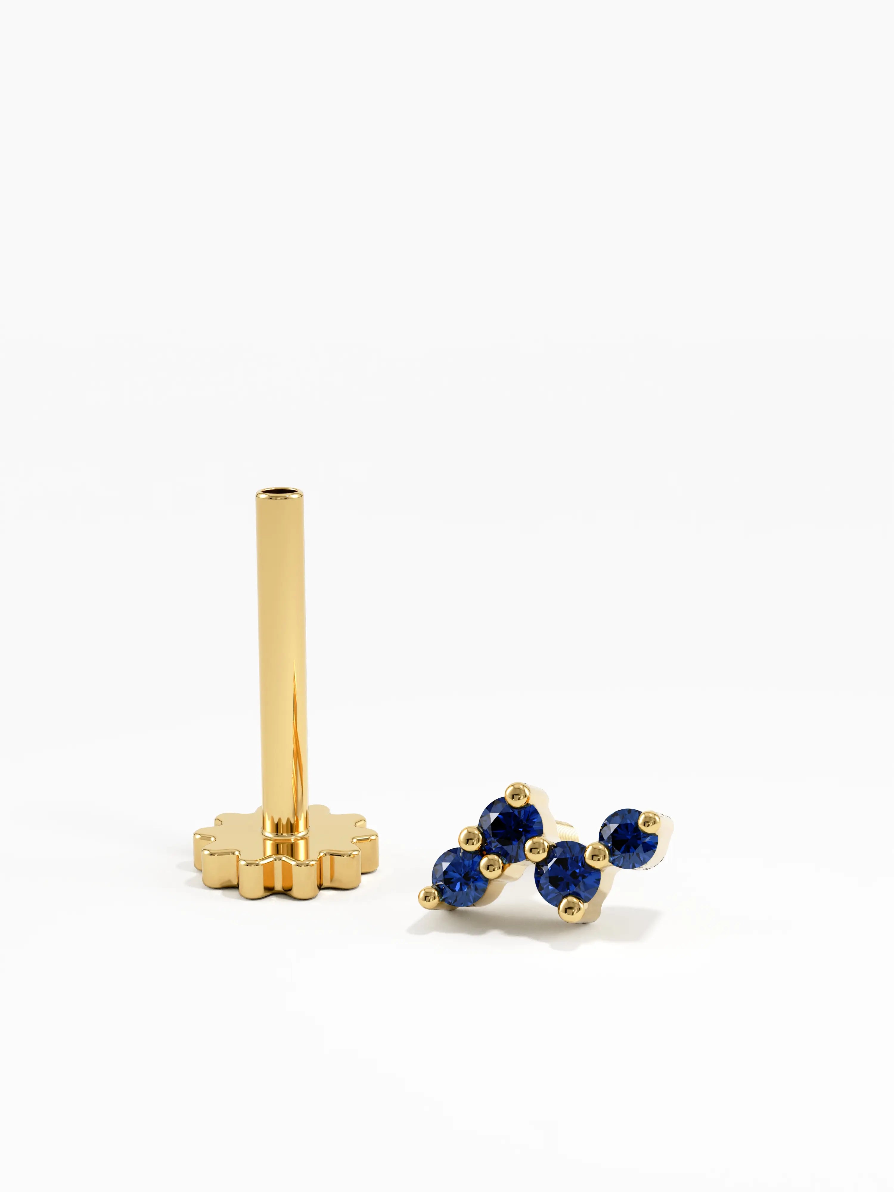 Sapphire Piercing, solid gold earrings | DiaFifth
