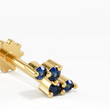 Sapphire Piercing, solid gold earrings, view 3 | DiaFifth