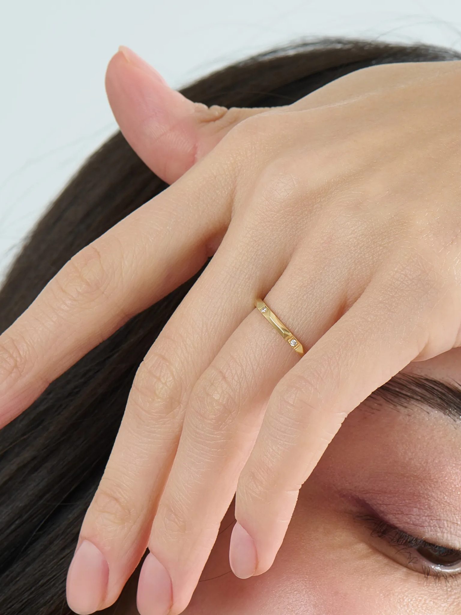 Slim Wedding Ring, solid gold ring, view 6 | DiaFifth
