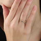 Geometric Sapphire Ring, solid gold ring, view 6 | DiaFifth