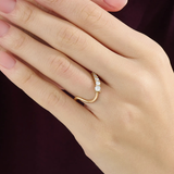 Deep Curve Wedding Ring, solid gold ring, view 3 | DiaFifth