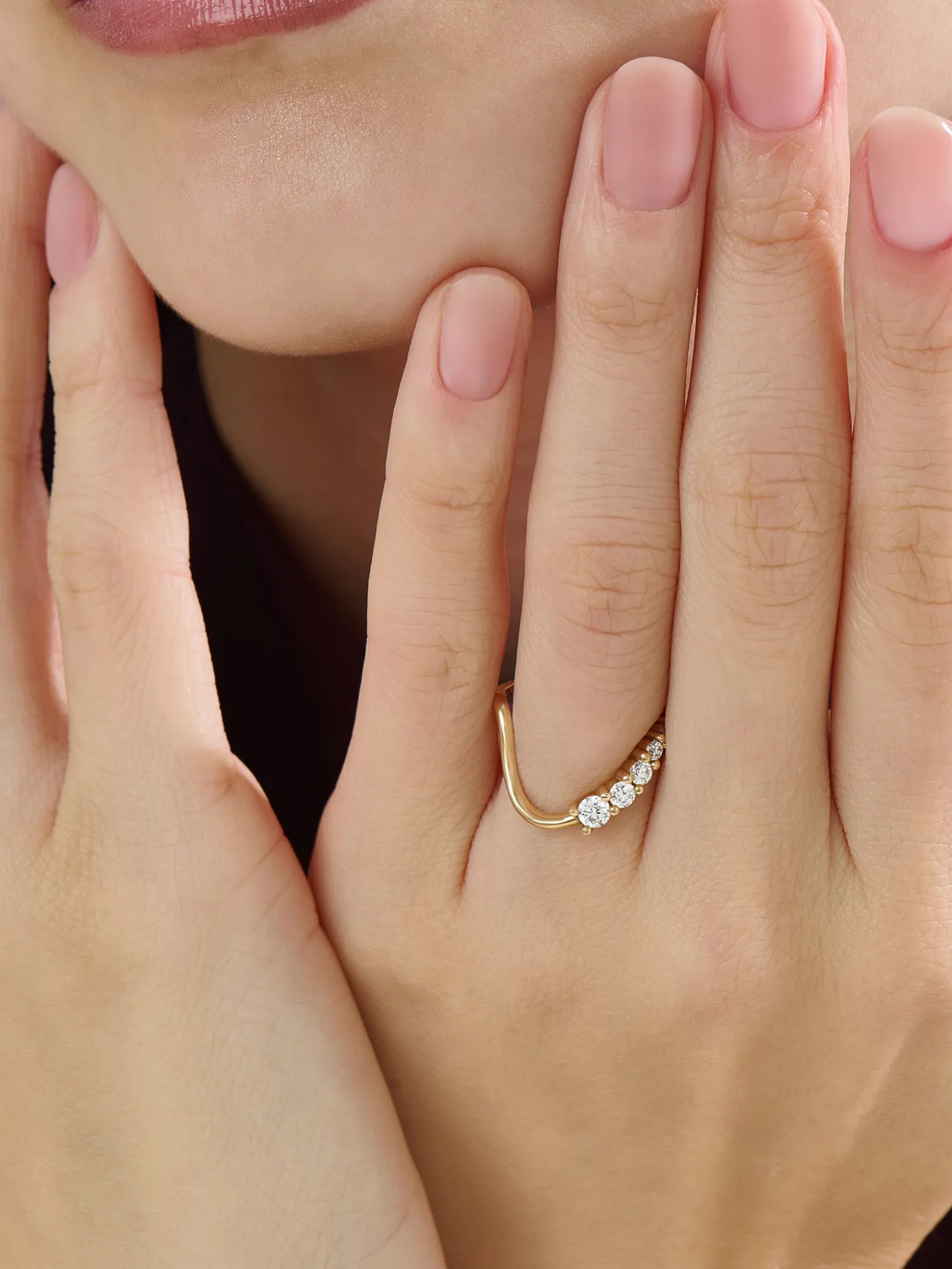 Deep Curve Wedding Ring, solid gold ring, view 6 | DiaFifth