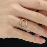 Diamond Circle Ring, solid gold ring, view 3 | DiaFifth