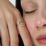 Diamond Circle Ring, solid gold ring, view 6 | DiaFifth