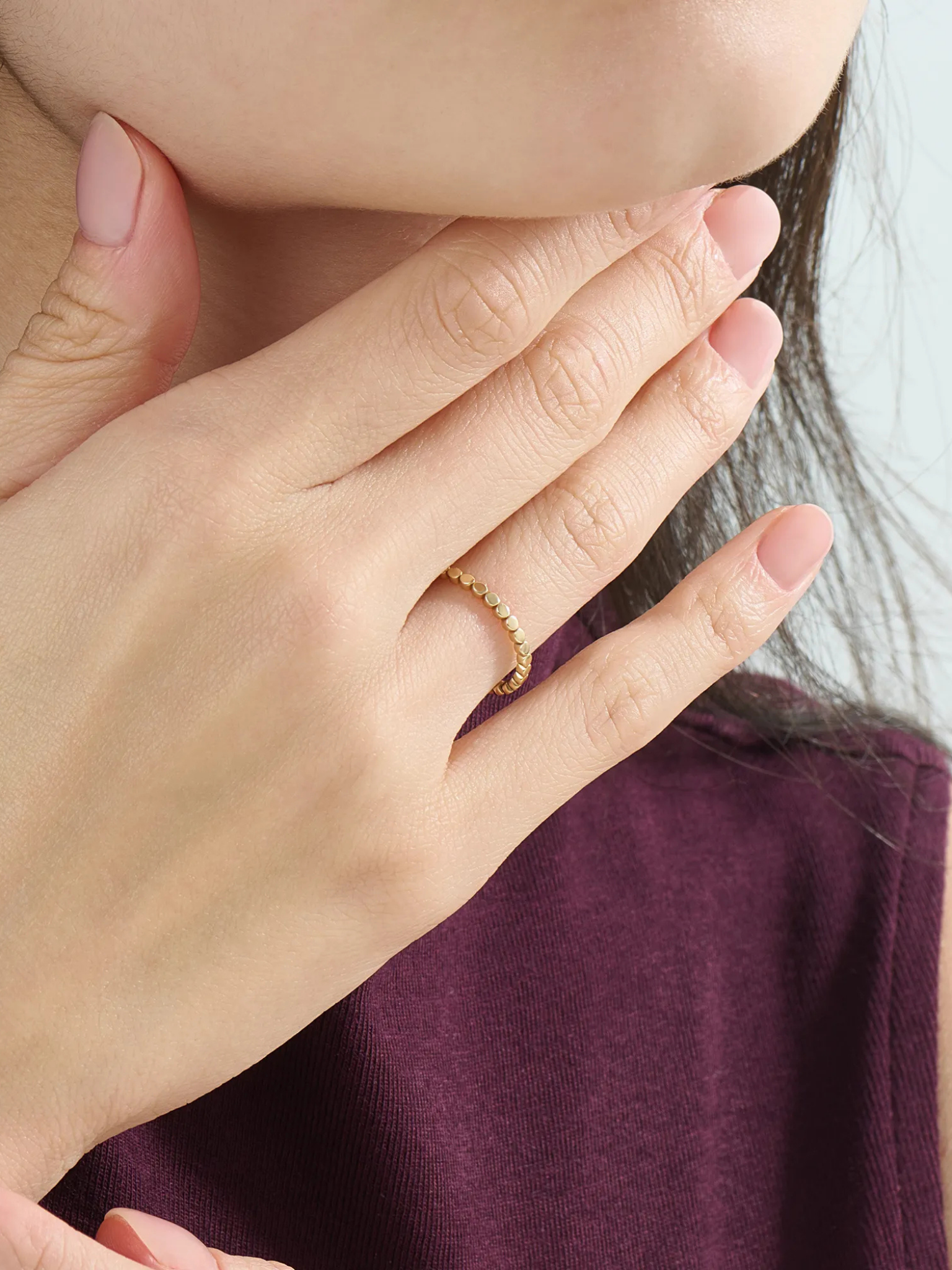 Dot Stacking Ring, solid gold ring, view 6 | DiaFifth